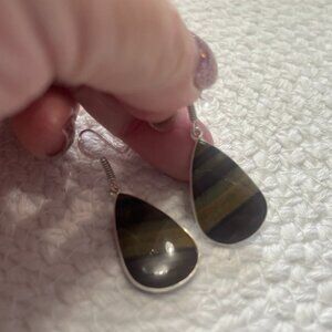 Natural PICASSO JASPER Handmade Sterling 925 Dangle Earrings #107E